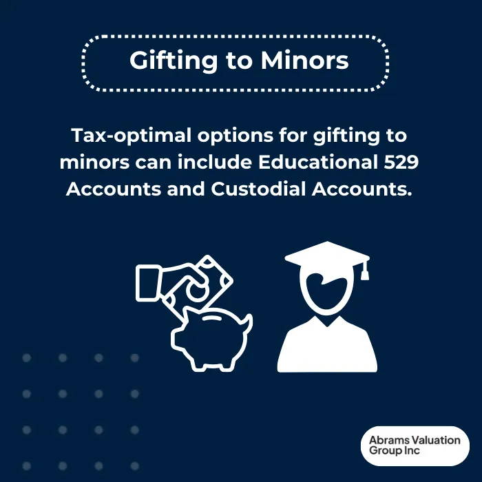 Can a Business Gift Money to an Individual Minor AVGI